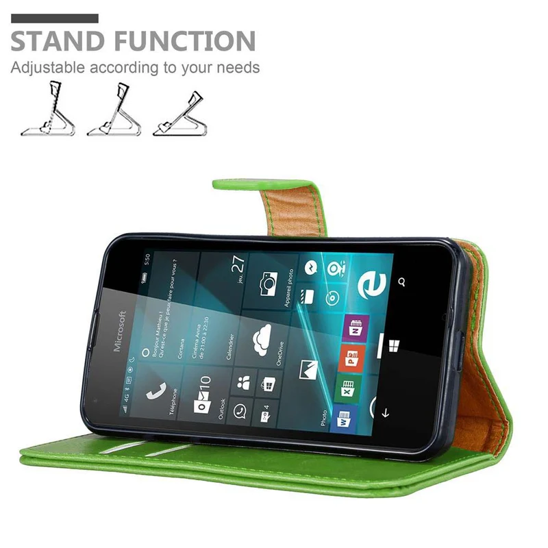 Cadorabo Hülle kompatibel mit Nokia Lumia 550 Schutzhülle mit Magnetverschluss, Standfunktion und Kartenfach
