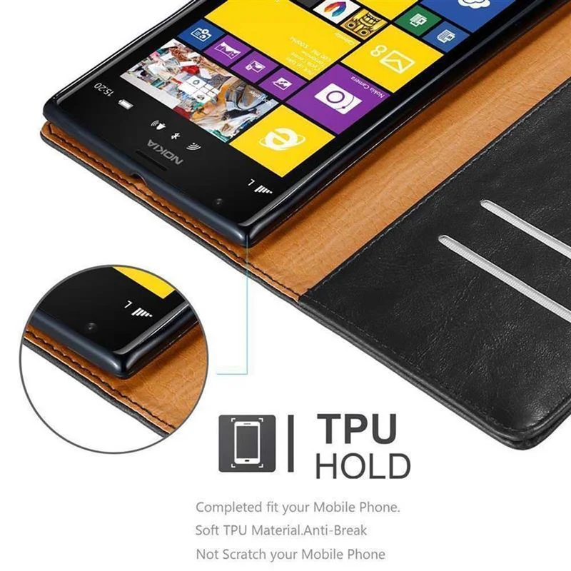 Cadorabo Hülle kompatibel mit Nokia Lumia 1520 Schutzhülle mit Magnetverschluss, Standfunktion und Kartenfach