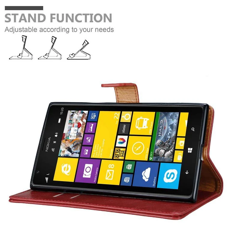 Cadorabo Hülle kompatibel mit Nokia Lumia 1520 Schutzhülle mit Magnetverschluss, Standfunktion und Kartenfach