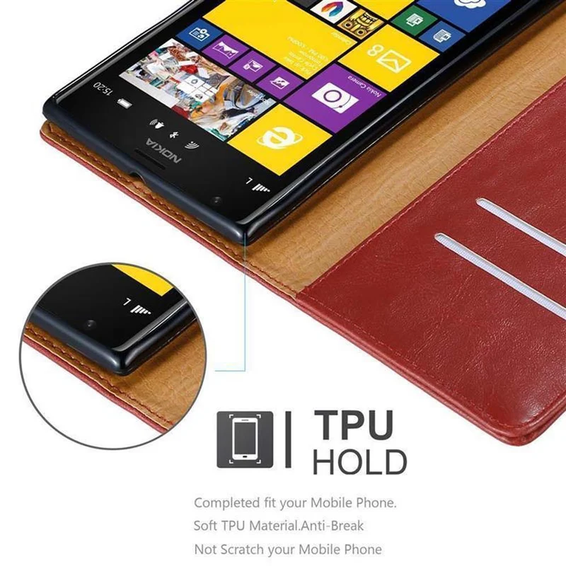 Cadorabo Hülle kompatibel mit Nokia Lumia 1520 Schutzhülle mit Magnetverschluss, Standfunktion und Kartenfach