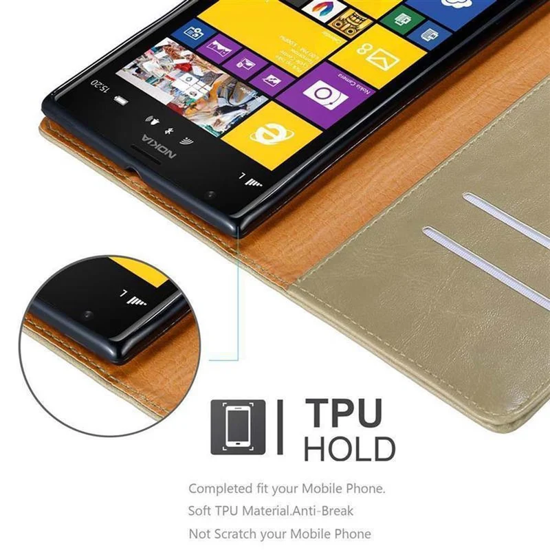Cadorabo Hülle kompatibel mit Nokia Lumia 1520 Schutzhülle mit Magnetverschluss, Standfunktion und Kartenfach