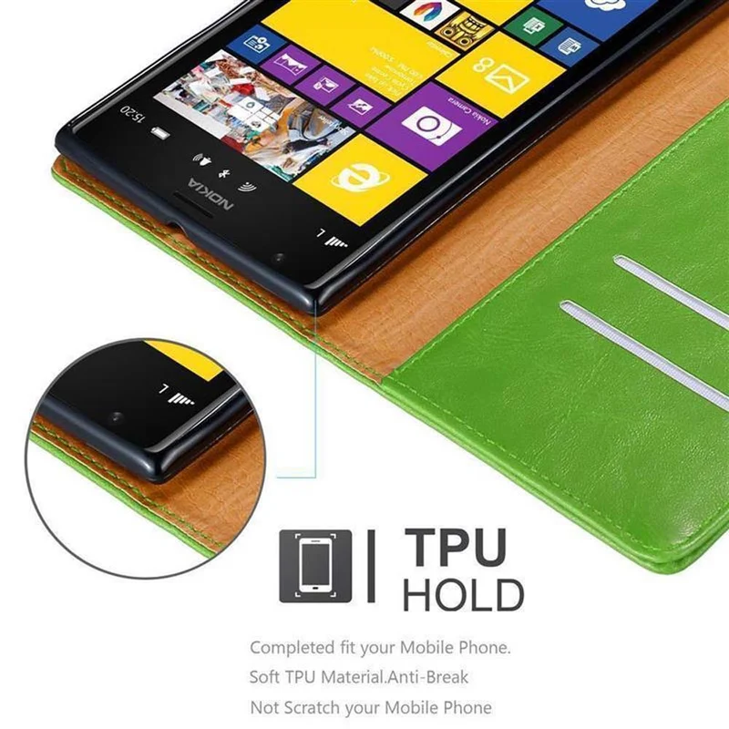 Cadorabo Hülle kompatibel mit Nokia Lumia 1520 Schutzhülle mit Magnetverschluss, Standfunktion und Kartenfach