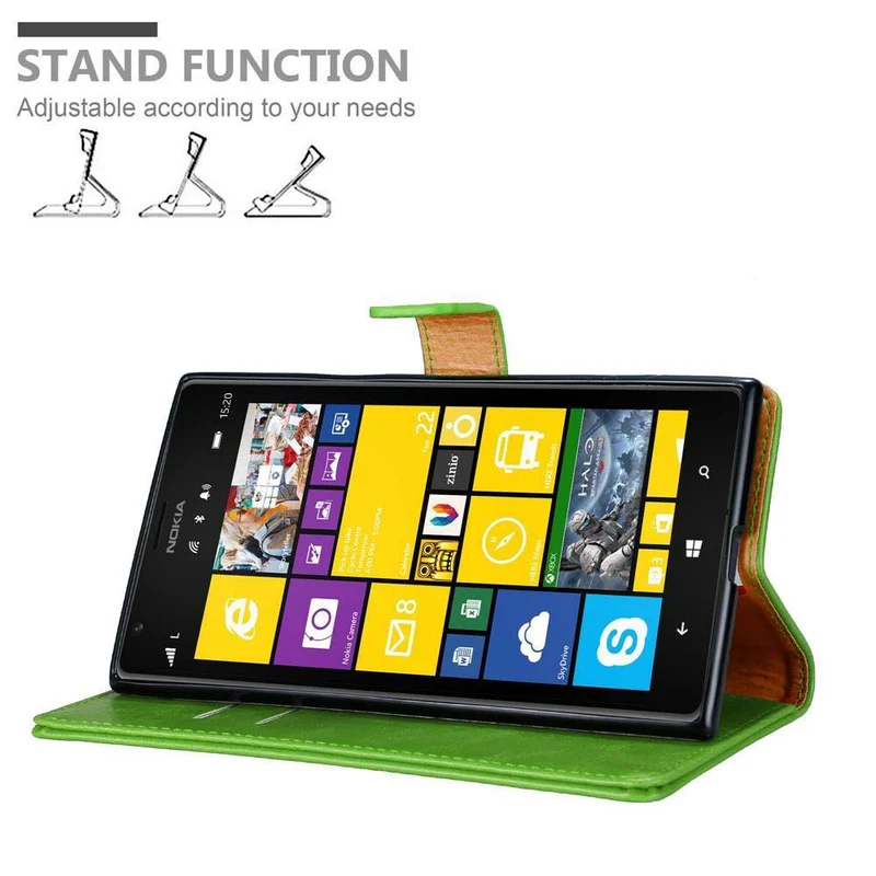 Cadorabo Hülle kompatibel mit Nokia Lumia 1520 Schutzhülle mit Magnetverschluss, Standfunktion und Kartenfach
