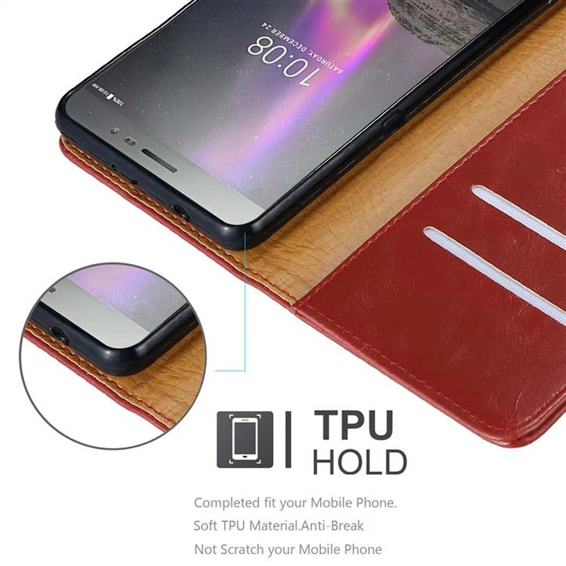 Cadorabo Hülle kompatibel mit Lenovo P2 Schutzhülle mit Magnetverschluss, Standfunktion und Kartenfach