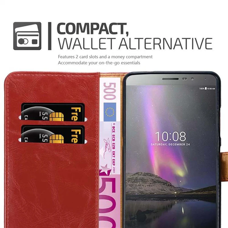 Cadorabo Hülle kompatibel mit Lenovo P2 Schutzhülle mit Magnetverschluss, Standfunktion und Kartenfach