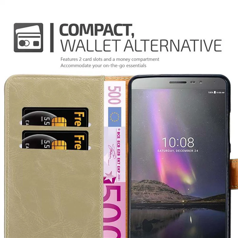 Cadorabo Hülle kompatibel mit Lenovo P2 Schutzhülle mit Magnetverschluss, Standfunktion und Kartenfach