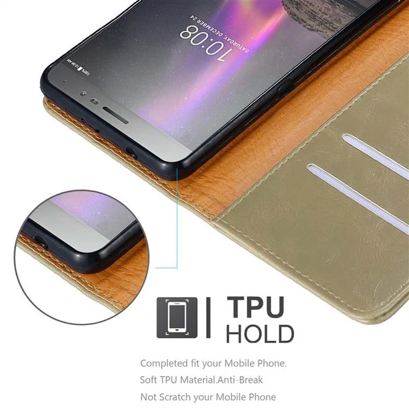 Cadorabo Hülle kompatibel mit Lenovo P2 Schutzhülle mit Magnetverschluss, Standfunktion und Kartenfach