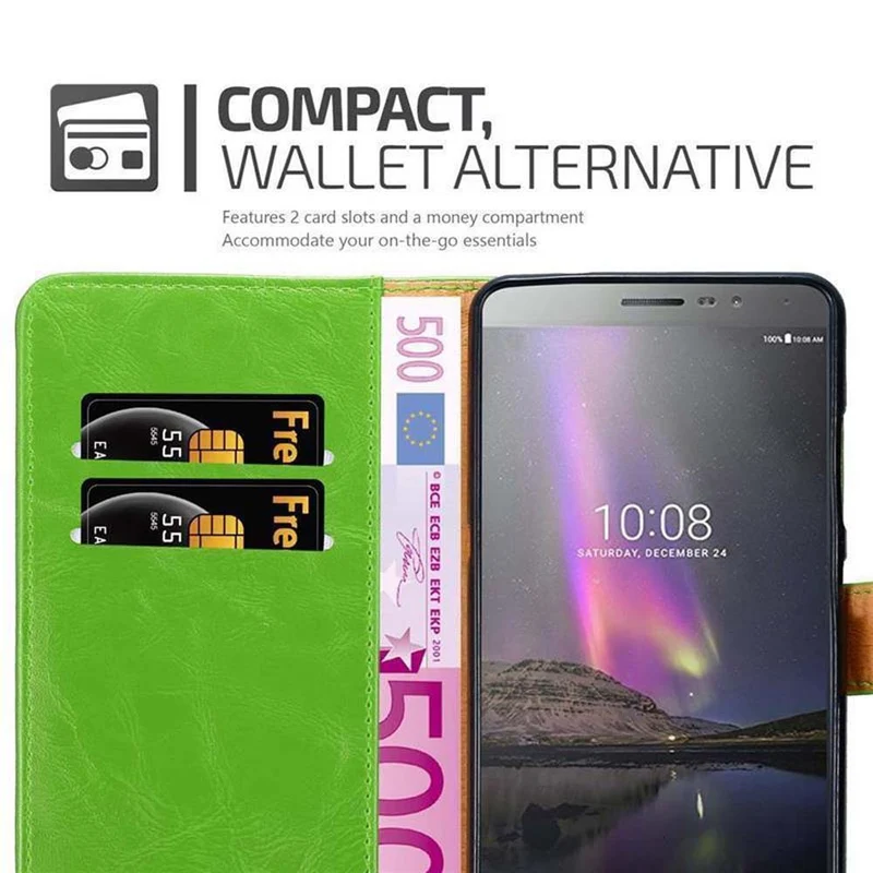 Cadorabo Hülle kompatibel mit Lenovo P2 Schutzhülle mit Magnetverschluss, Standfunktion und Kartenfach
