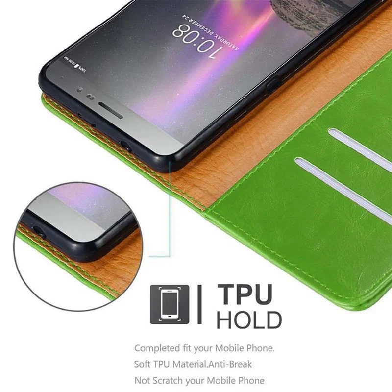 Cadorabo Hülle kompatibel mit Lenovo P2 Schutzhülle mit Magnetverschluss, Standfunktion und Kartenfach