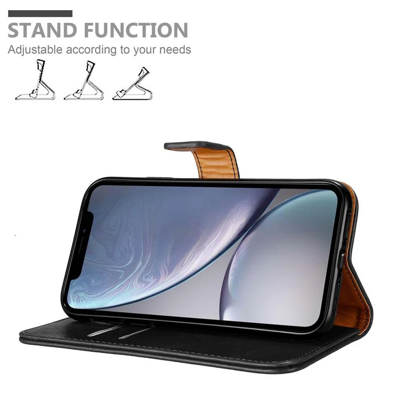 Cadorabo Hülle kompatibel mit Apple iPhone XR Schutzhülle mit Magnetverschluss, Standfunktion und Kartenfach