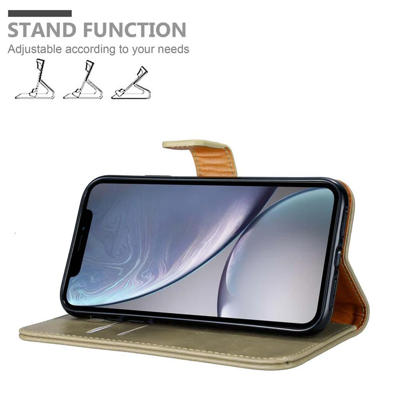 Cadorabo Hülle kompatibel mit Apple iPhone XR Schutzhülle mit Magnetverschluss, Standfunktion und Kartenfach