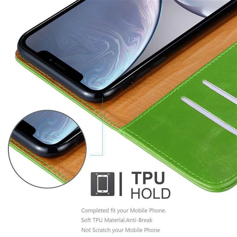 Cadorabo Hülle kompatibel mit Apple iPhone XR Schutzhülle mit Magnetverschluss, Standfunktion und Kartenfach