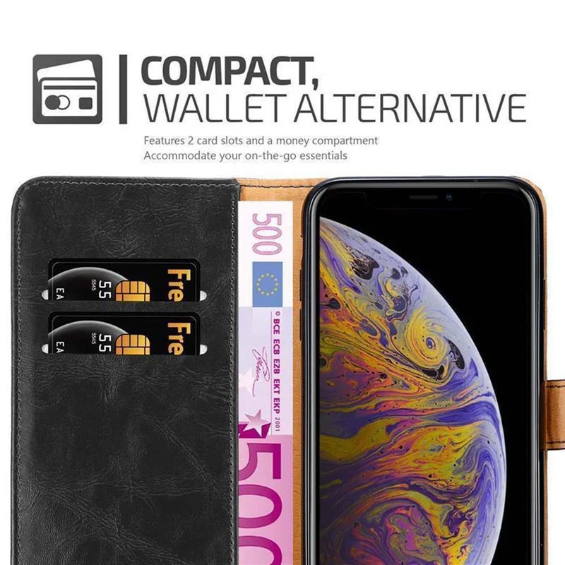 Cadorabo Hülle kompatibel mit Apple iPhone XS MAX Schutzhülle mit Magnetverschluss, Standfunktion und Kartenfach