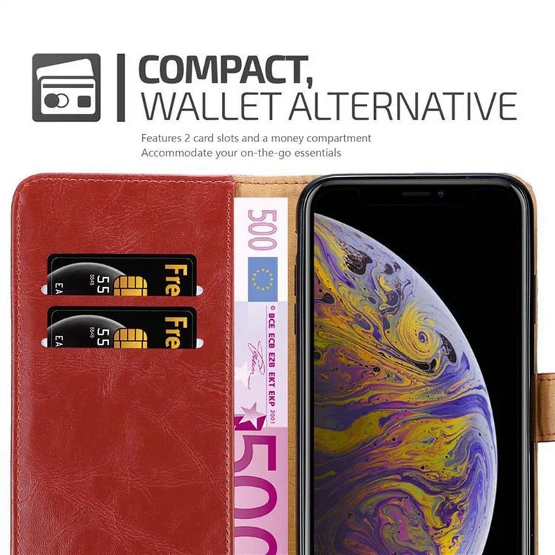 Cadorabo Hülle kompatibel mit Apple iPhone XS MAX Schutzhülle mit Magnetverschluss, Standfunktion und Kartenfach