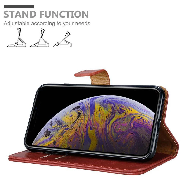 Cadorabo Hülle kompatibel mit Apple iPhone XS MAX Schutzhülle mit Magnetverschluss, Standfunktion und Kartenfach