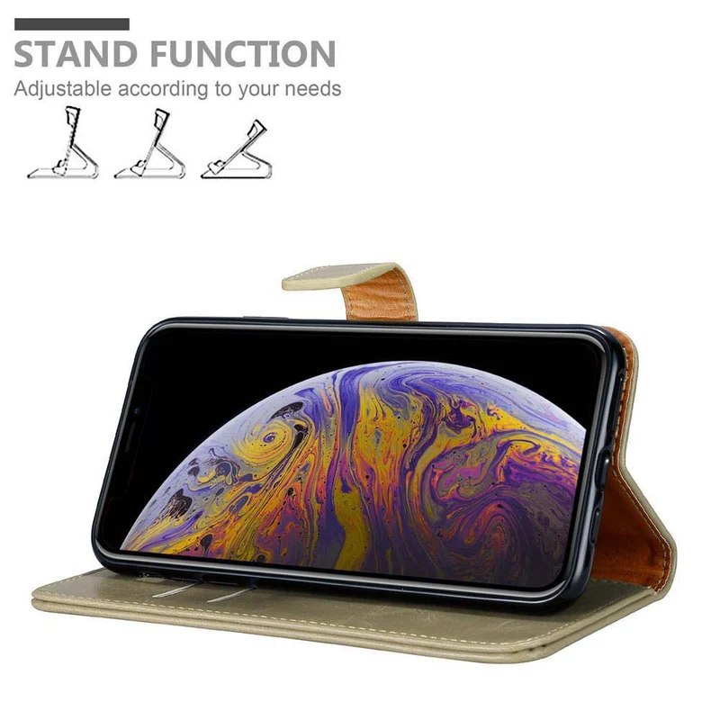 Cadorabo Hülle kompatibel mit Apple iPhone XS MAX Schutzhülle mit Magnetverschluss, Standfunktion und Kartenfach
