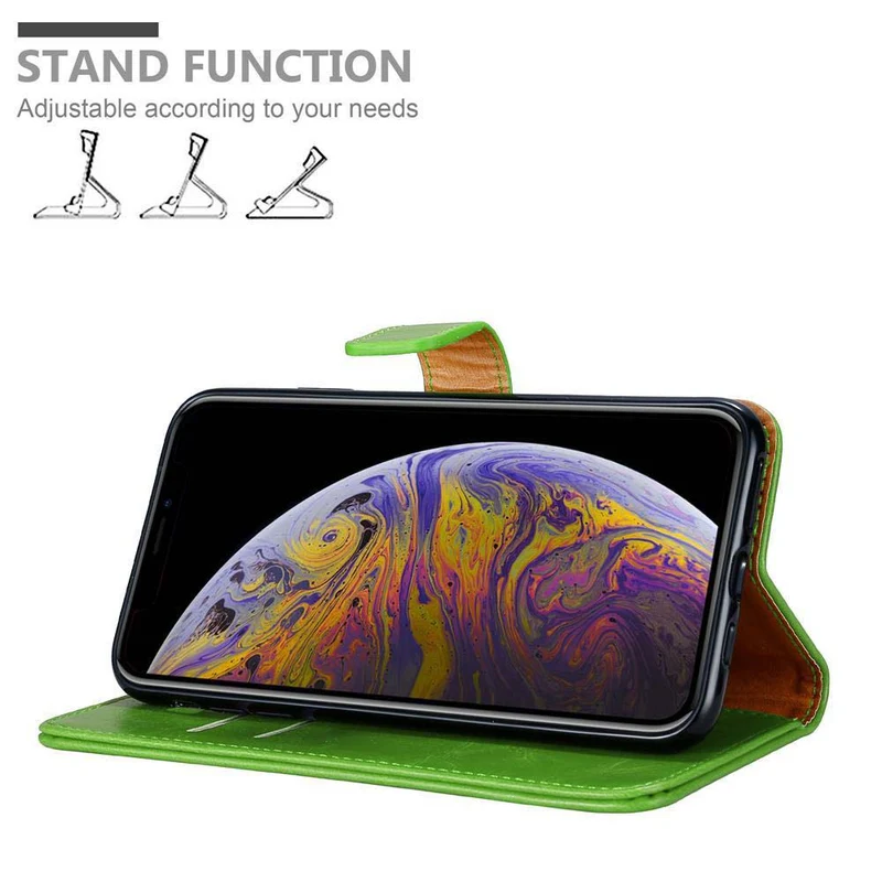 Cadorabo Hülle kompatibel mit Apple iPhone XS MAX Schutzhülle mit Magnetverschluss, Standfunktion und Kartenfach