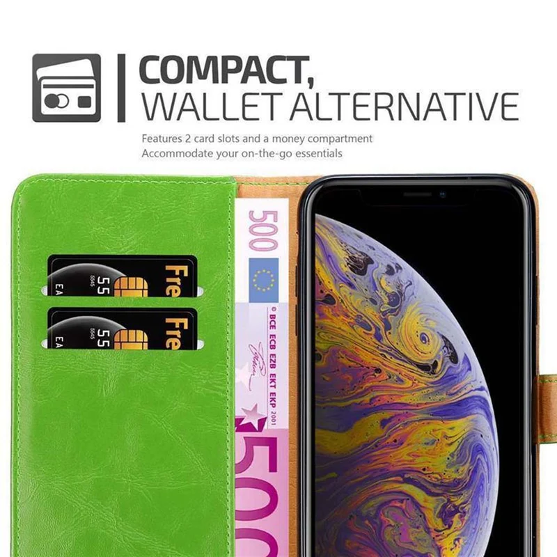 Cadorabo Hülle kompatibel mit Apple iPhone XS MAX Schutzhülle mit Magnetverschluss, Standfunktion und Kartenfach