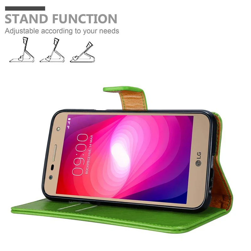 Cadorabo Hülle kompatibel mit LG X POWER 2 Schutzhülle mit Magnetverschluss, Standfunktion und Kartenfach