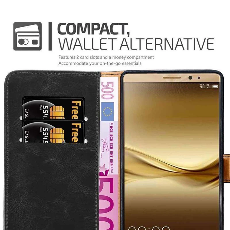 Cadorabo Hülle kompatibel mit Huawei MATE 8 Schutzhülle mit Magnetverschluss, Standfunktion und Kartenfach