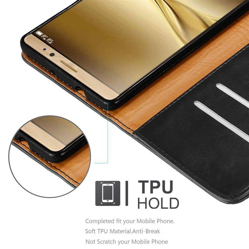 Cadorabo Hülle kompatibel mit Huawei MATE 8 Schutzhülle mit Magnetverschluss, Standfunktion und Kartenfach