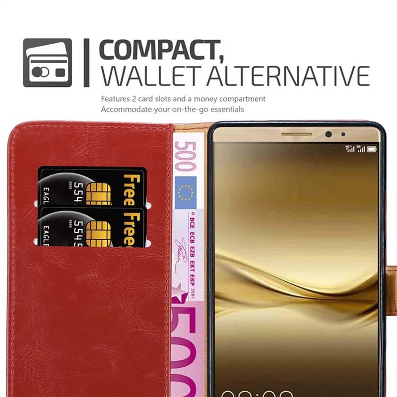 Cadorabo Hülle kompatibel mit Huawei MATE 8 Schutzhülle mit Magnetverschluss, Standfunktion und Kartenfach