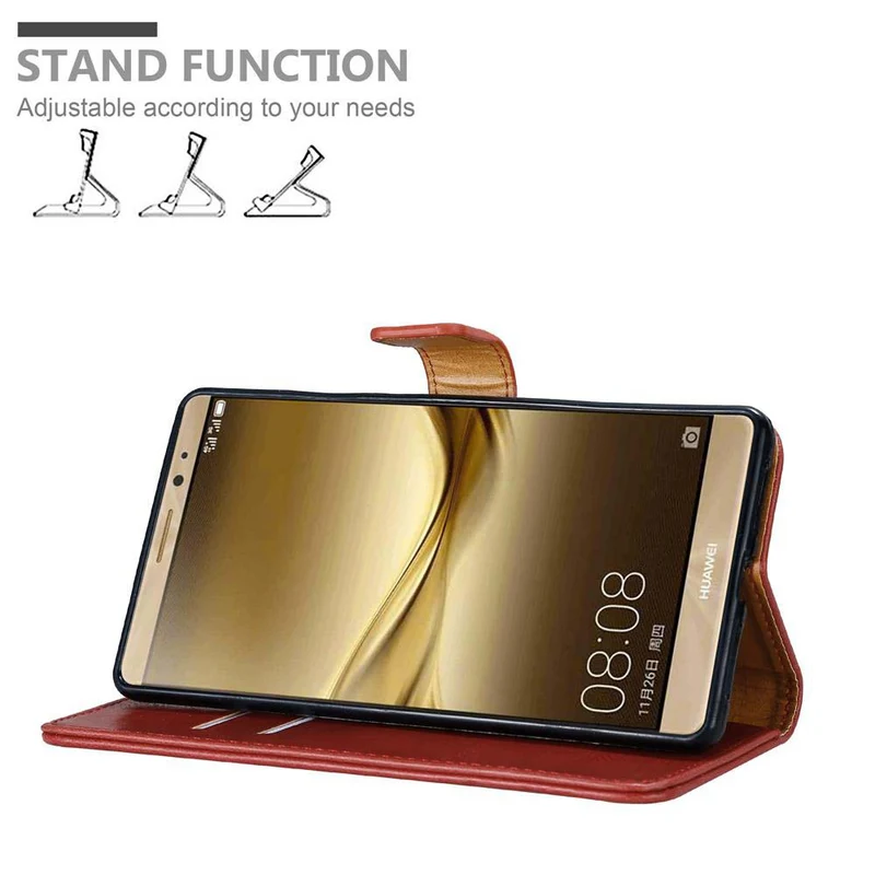 Cadorabo Hülle kompatibel mit Huawei MATE 8 Schutzhülle mit Magnetverschluss, Standfunktion und Kartenfach