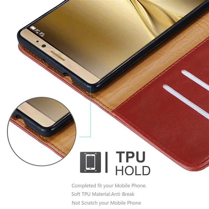 Cadorabo Hülle kompatibel mit Huawei MATE 8 Schutzhülle mit Magnetverschluss, Standfunktion und Kartenfach