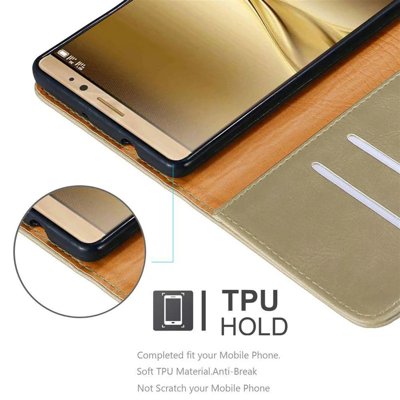 Cadorabo Hülle kompatibel mit Huawei MATE 8 Schutzhülle mit Magnetverschluss, Standfunktion und Kartenfach