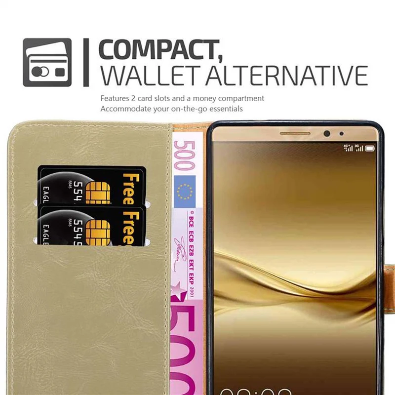 Cadorabo Hülle kompatibel mit Huawei MATE 8 Schutzhülle mit Magnetverschluss, Standfunktion und Kartenfach
