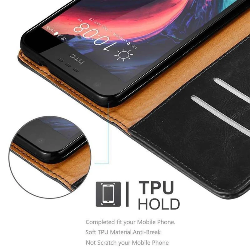 Cadorabo Hülle kompatibel mit HTC Desire 10 LIFESTYLE / Desire 825 Schutzhülle mit Magnetverschluss, Standfunktion und Kartenfach