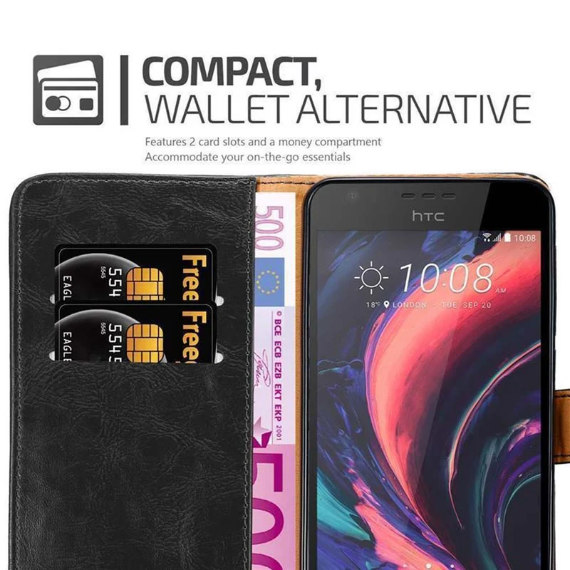 Cadorabo Hülle kompatibel mit HTC Desire 10 LIFESTYLE / Desire 825 Schutzhülle mit Magnetverschluss, Standfunktion und Kartenfach