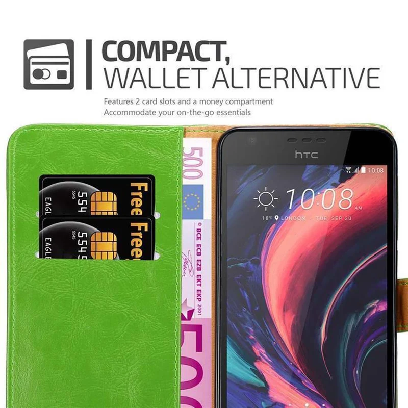Cadorabo Hülle kompatibel mit HTC Desire 10 LIFESTYLE / Desire 825 Schutzhülle mit Magnetverschluss, Standfunktion und Kartenfach