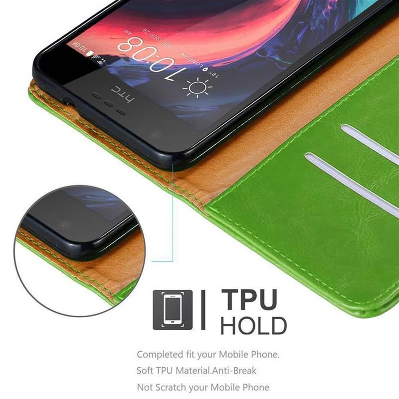 Cadorabo Hülle kompatibel mit HTC Desire 10 LIFESTYLE / Desire 825 Schutzhülle mit Magnetverschluss, Standfunktion und Kartenfach