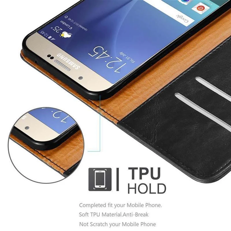 Cadorabo Hülle kompatibel mit Samsung Galaxy A8 2015 Schutzhülle mit Magnetverschluss, Standfunktion und Kartenfach