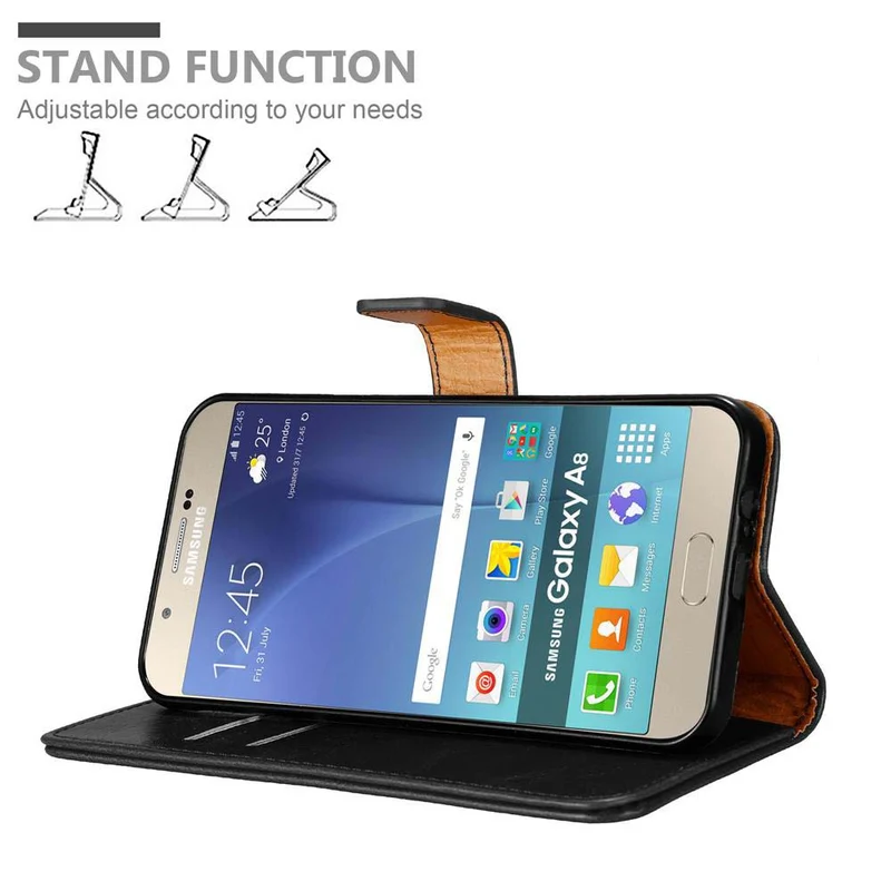 Cadorabo Hülle kompatibel mit Samsung Galaxy A8 2015 Schutzhülle mit Magnetverschluss, Standfunktion und Kartenfach