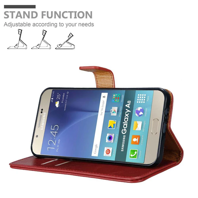 Cadorabo Hülle kompatibel mit Samsung Galaxy A8 2015 Schutzhülle mit Magnetverschluss, Standfunktion und Kartenfach