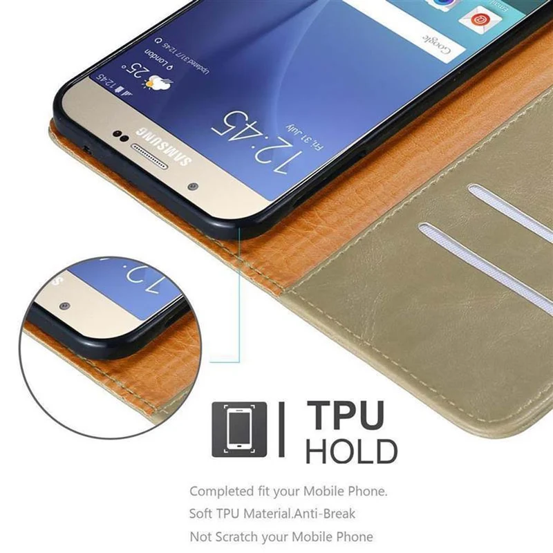Cadorabo Hülle kompatibel mit Samsung Galaxy A8 2015 Schutzhülle mit Magnetverschluss, Standfunktion und Kartenfach