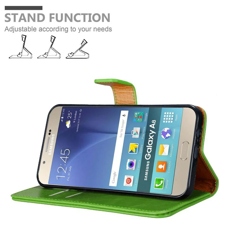Cadorabo Hülle kompatibel mit Samsung Galaxy A8 2015 Schutzhülle mit Magnetverschluss, Standfunktion und Kartenfach
