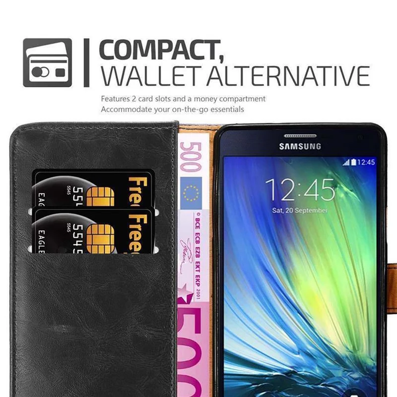 Cadorabo Hülle kompatibel mit Samsung Galaxy A7 2015 Schutzhülle mit Magnetverschluss, Standfunktion und Kartenfach