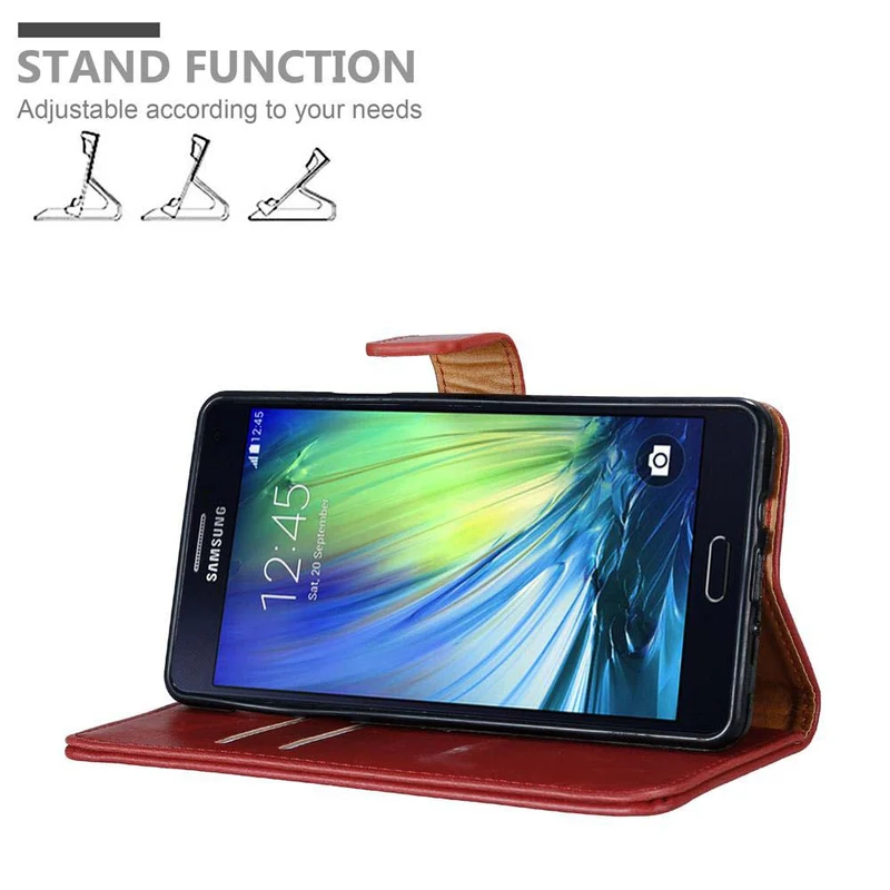 Cadorabo Hülle kompatibel mit Samsung Galaxy A7 2015 Schutzhülle mit Magnetverschluss, Standfunktion und Kartenfach