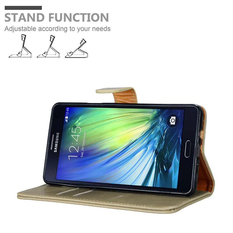 Cadorabo Hülle kompatibel mit Samsung Galaxy A7 2015 Schutzhülle mit Magnetverschluss, Standfunktion und Kartenfach