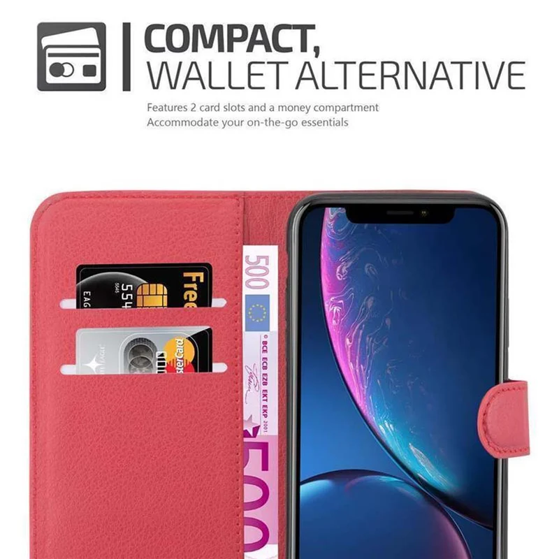 Cadorabo Hülle kompatibel mit Apple iPhone XR Schutzhülle mit Magnetverschluss, Standfunktion und Kartenfach