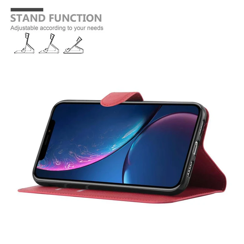 Cadorabo Hülle kompatibel mit Apple iPhone XR Schutzhülle mit Magnetverschluss, Standfunktion und Kartenfach