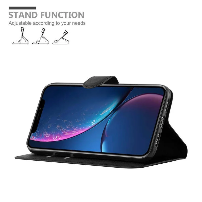 Cadorabo Hülle kompatibel mit Apple iPhone XR Schutzhülle mit Magnetverschluss, Standfunktion und Kartenfach