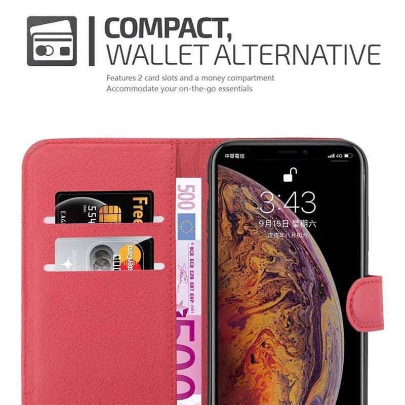 Cadorabo Hülle kompatibel mit Apple iPhone XS MAX Schutzhülle mit Magnetverschluss, Standfunktion und Kartenfach