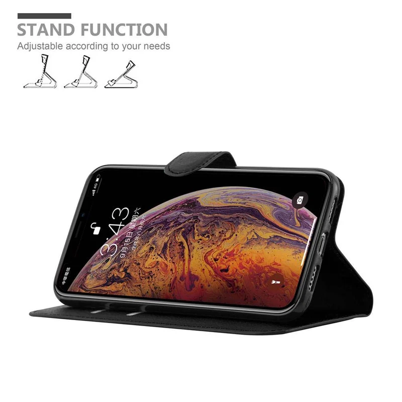 Cadorabo Hülle kompatibel mit Apple iPhone XS MAX Schutzhülle mit Magnetverschluss, Standfunktion und Kartenfach
