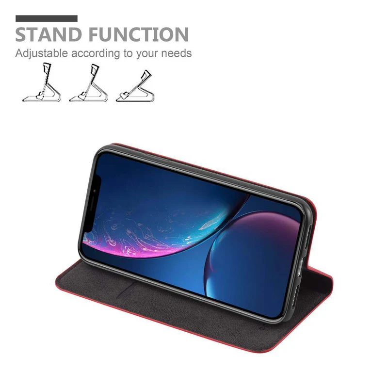 Cadorabo Hülle kompatibel mit Apple iPhone XR Schutzhülle mit Magnetverschluss, Standfunktion und Kartenfach