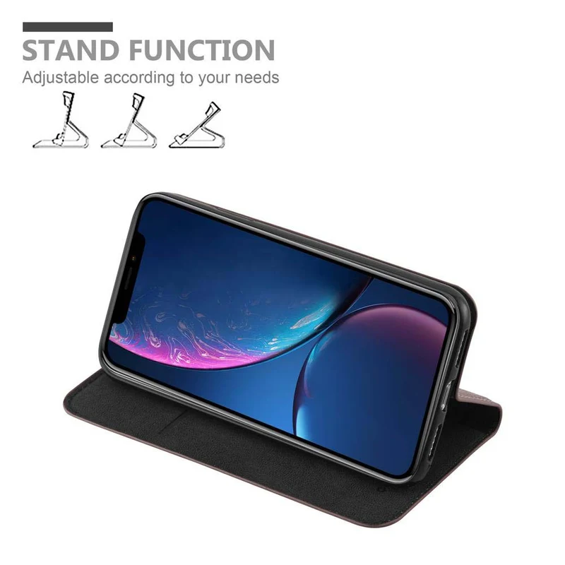 Cadorabo Hülle kompatibel mit Apple iPhone XR Schutzhülle mit Magnetverschluss, Standfunktion und Kartenfach