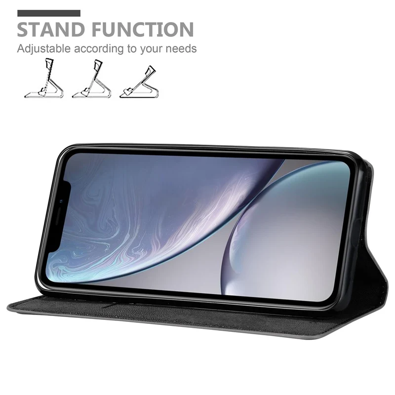 Cadorabo Hülle kompatibel mit Apple iPhone XR Schutzhülle mit Magnetverschluss, Standfunktion und Kartenfach